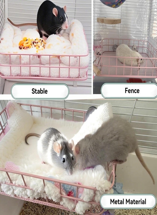 JSLZF Rat Cage Platform Accessories Hanging Rat Ledge Metal Ferret Hammock Squirrel Cage Bed Small Animal Habitat for Hamster, Sugar Glider - Image 4